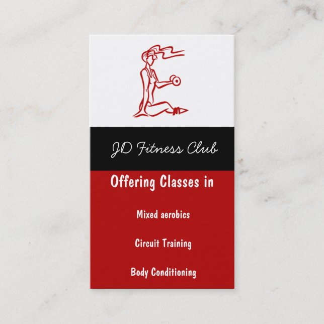 Tarjetas de Fitness Business (Anverso)