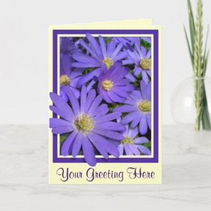 Tarjetas de flor azul personalizadas