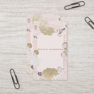 Tarjetas de flores botánicas vintage glam blush ro