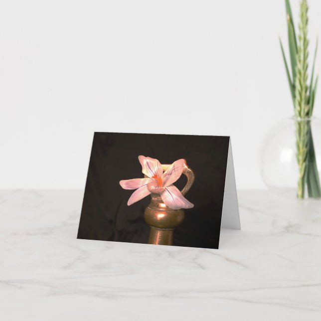 Tarjetas de flores de crocus y viejas pesas de lat (Anverso)