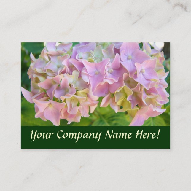 Tarjetas de flores de hortensias rosadas de la nat (Anverso)
