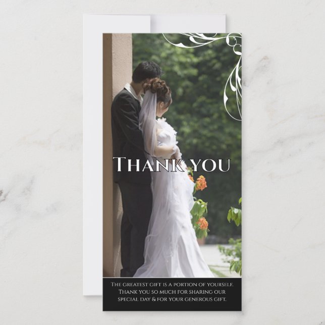 Tarjetas de Foto de Agradecimiento de Boda con Rem (Anverso)
