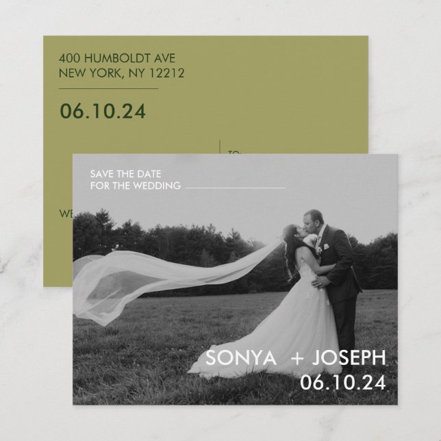 Tarjetas de Foto de Boda Mínima para Guardar la Fe (Anverso / Reverso)