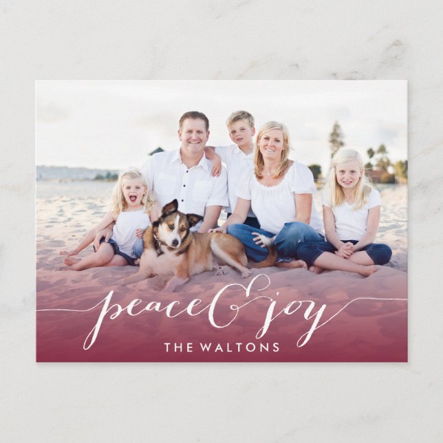 TARJETAS DE FOTO DE JOY & PEACE HOLIDAY (Anverso)