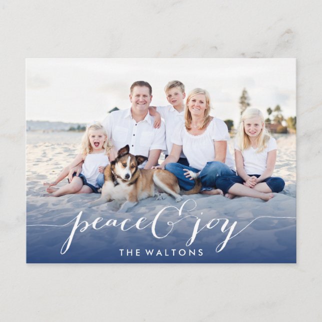 TARJETAS DE FOTO DE JOY & PEACE HOLIDAY (Anverso)