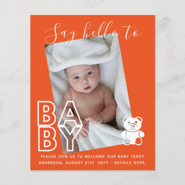 Tarjetas de FOTO de Nuevo Bebé con Presupuesto - D (Anverso)