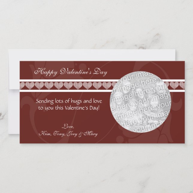 Tarjetas de foto de San Valentín de los corazones  (Anverso)