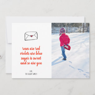 Tarjetas de foto de San Valentín sobre el corazón 