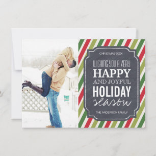 Tarjetas de foto navideñas con franjas modernas de