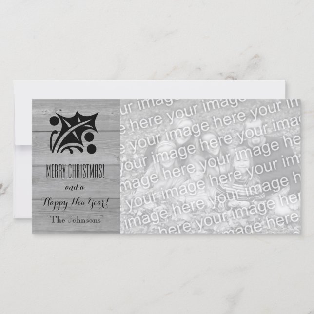Tarjetas de foto navideñas rusas con foto personal (Anverso)