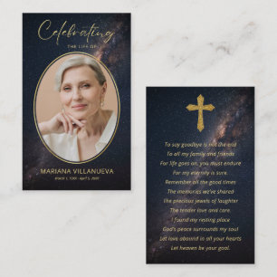Tarjetas de fotos con oración fúnebre para memoria