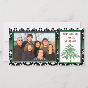Tarjetas de fotos de árbol de Damasco verde y negr