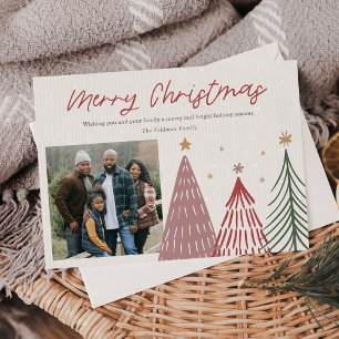 Tarjetas de fotos de árboles de Navidad modernas y