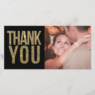 Tarjetas de fotos de Black & Gold Purpurina