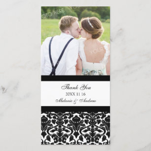 Tarjetas de fotos de Black Thank You Boda