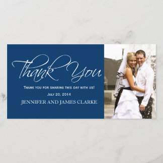 Tarjetas de fotos de Blue White Boda