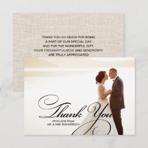 Tarjetas de Fotos de Boda de Agradecimiento con Te