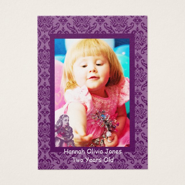 Tarjetas de fotos de Chicas de dos años de Damask (Frente)