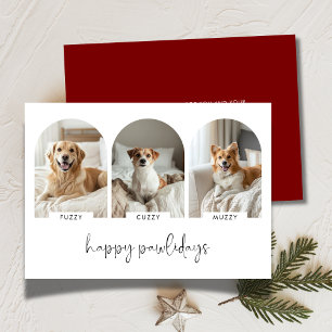 Tarjetas de Fotos de Felices Pawlidays Con Nombre