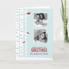 Tarjetas de fotos de feriado de los árboles Birch 