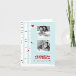 Tarjetas de fotos de feriado de los árboles Birch 