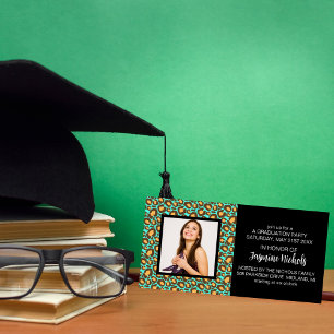 Tarjetas de fotos de graduación con estampado de a