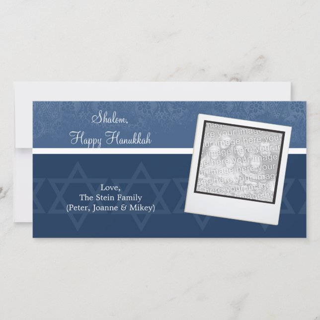 Tarjetas de fotos de la elegante Hanukkah (Anverso)