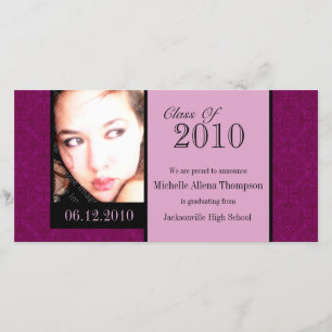 Tarjetas de fotos de la Invitación de graduación d