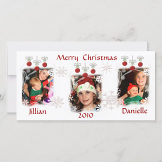 Tarjetas de fotos de los adornos navideños persona