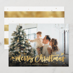 Tarjetas de fotos de navidad blanca y Relieve meta