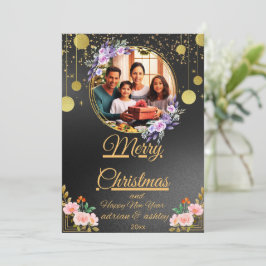 tarjetas de fotos de navidad casada y alegre