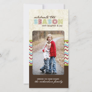 Tarjetas de fotos de Navidad Chevron modernas (4x8