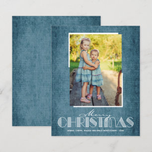 Tarjetas de fotos de navidad de dém merry rustico