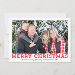 Tarjetas de fotos de navidad de moras rojas y blan