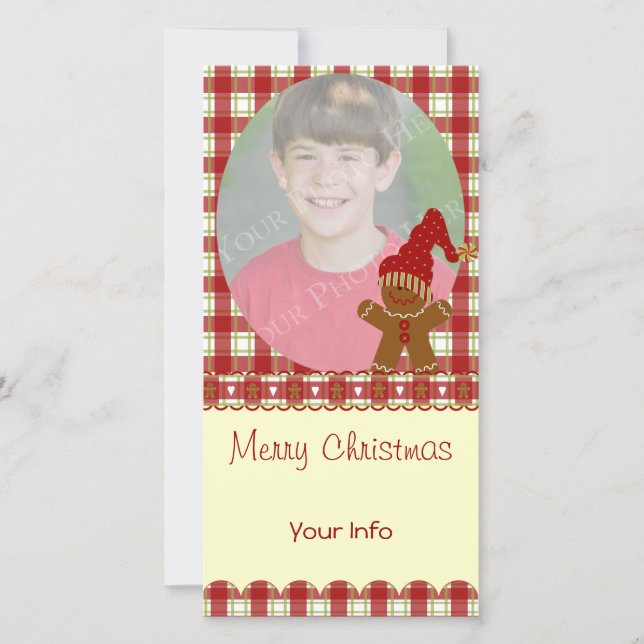 Tarjetas de fotos de Navidad Gingpanes (Anverso)
