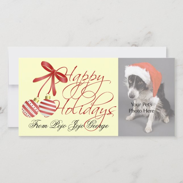 ¡Tarjetas de fotos de Navidad para sus mascotas! (Anverso)