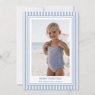Tarjetas de fotos de Navidad Preppy Seersucker