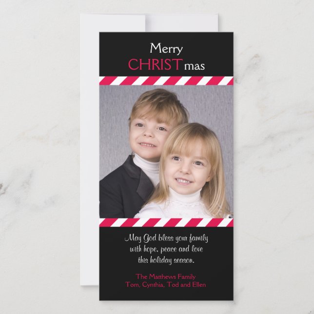 Tarjetas de fotos de Navidad religiosas cristianas (Anverso)