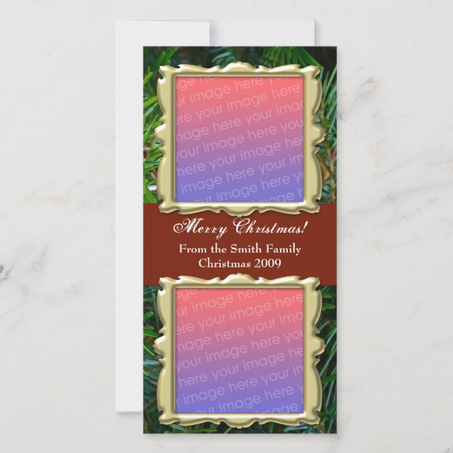 Tarjetas de fotos de Navidades tradicionales - 2 f (Anverso)