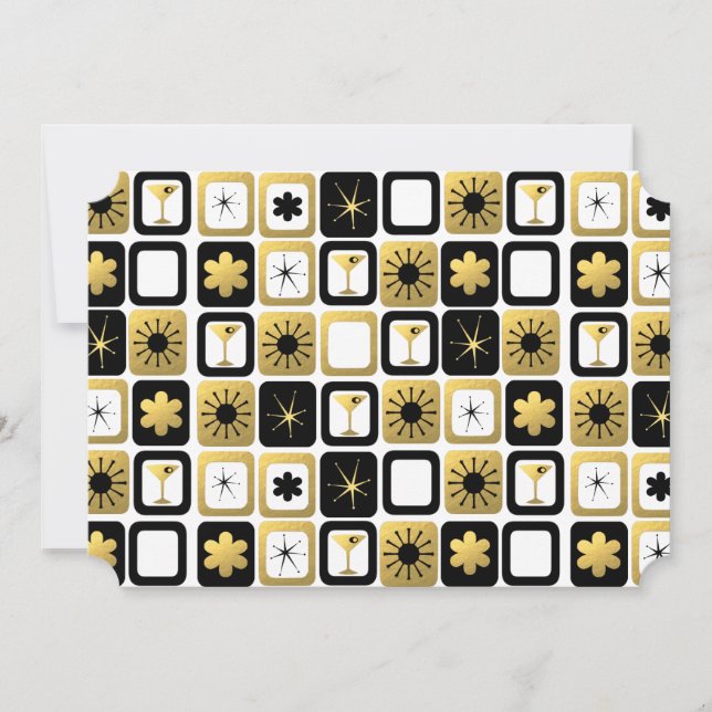 Tarjetas de fotos de oro retro glamorosas (Anverso)