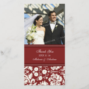 Tarjetas de fotos de Red Cream Gracias Boda