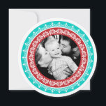 Tarjetas de fotos de vacaciones de fiesta redonda<br><div class="desc">Tarjetas de fotos de festividades de la ronda del personalizable - Colorful Designs Inc. Copyright 2014</div>