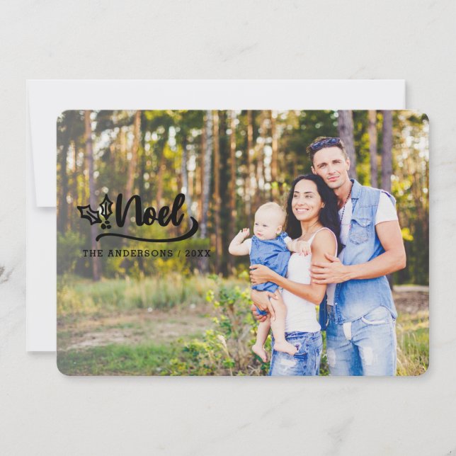 tarjetas de fotos de vacaciones de guion noel (Anverso)