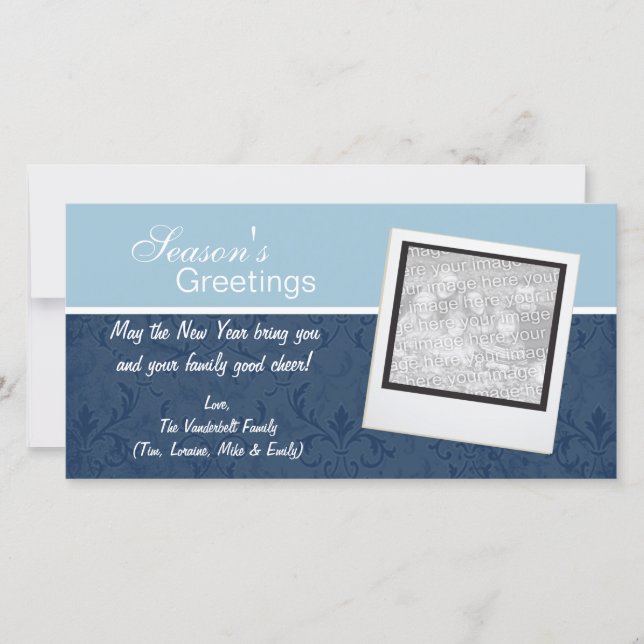 Tarjetas de fotos de vacaciones de invierno elegan (Anverso)