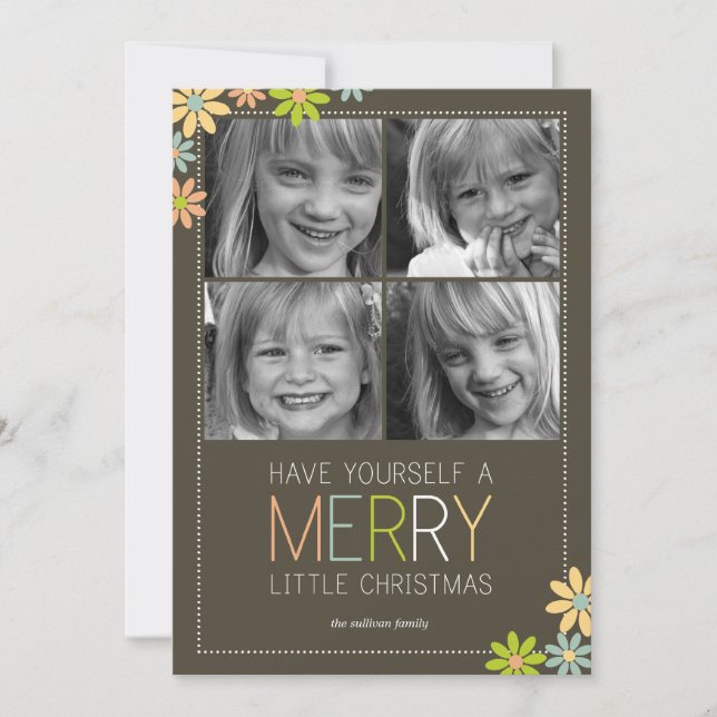 Tarjetas de fotos de vacaciones de Navidades en fl (Anverso)