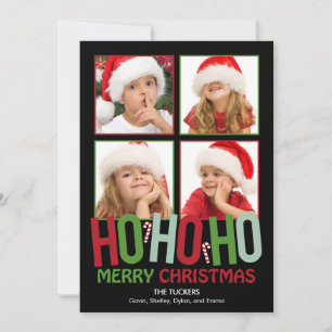 Tarjetas de fotos de vacaciones de Navidades Ho Ho