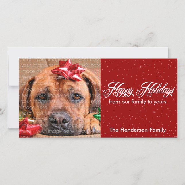 Tarjetas de fotos de vacaciones de nieve y esparce (Anverso)