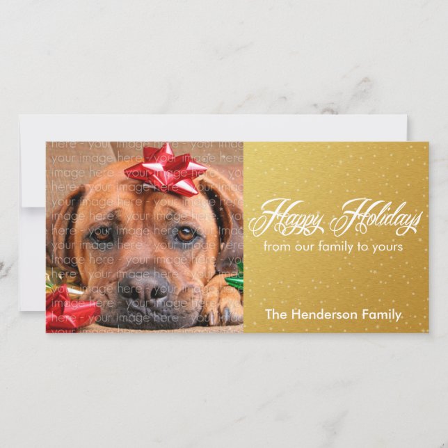 Tarjetas de fotos de vacaciones de nieve y esparce (Anverso)