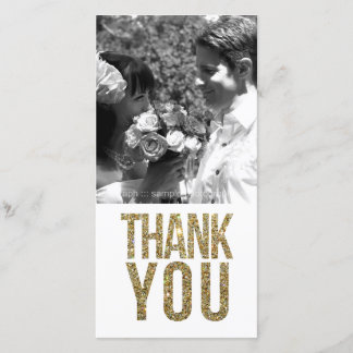 Tarjetas de fotos de White & Gold Purpurina