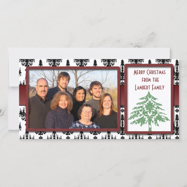 Tarjetas de fotos del árbol de Damask verde Chande (Anverso)